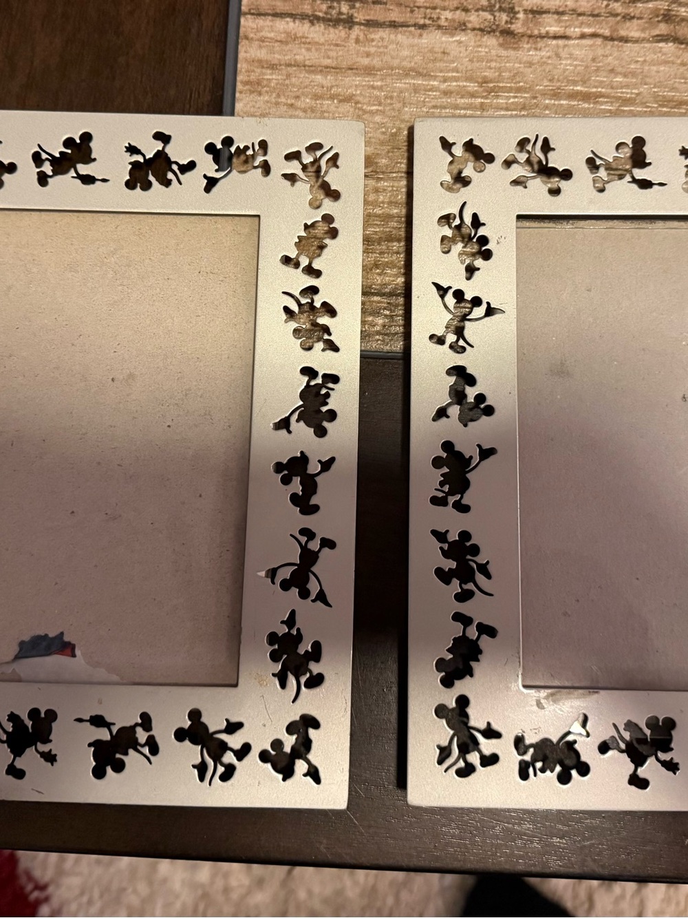 Disney Silver Mickey Mouse Cutout Twin Picture Frames